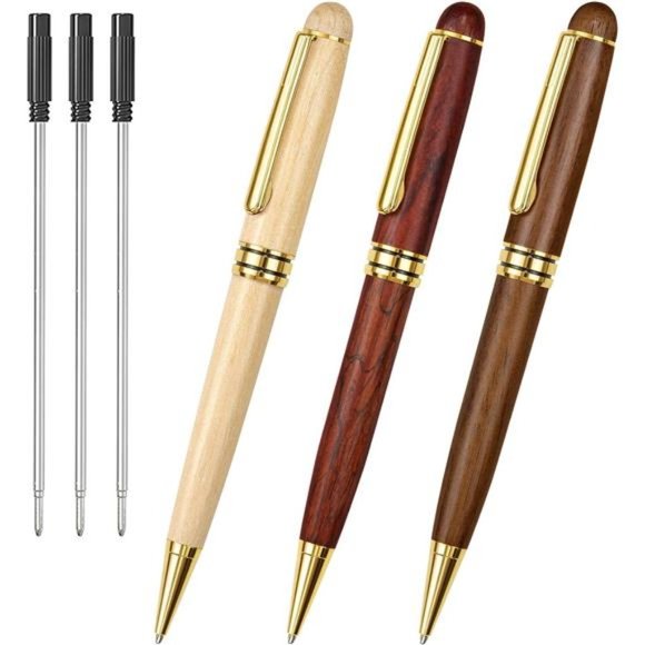 Luxury Wood Ballpoint Pens with Gift Box, Elegant Fancy Nice Pens Christmas Gift - Picture 1 of 6